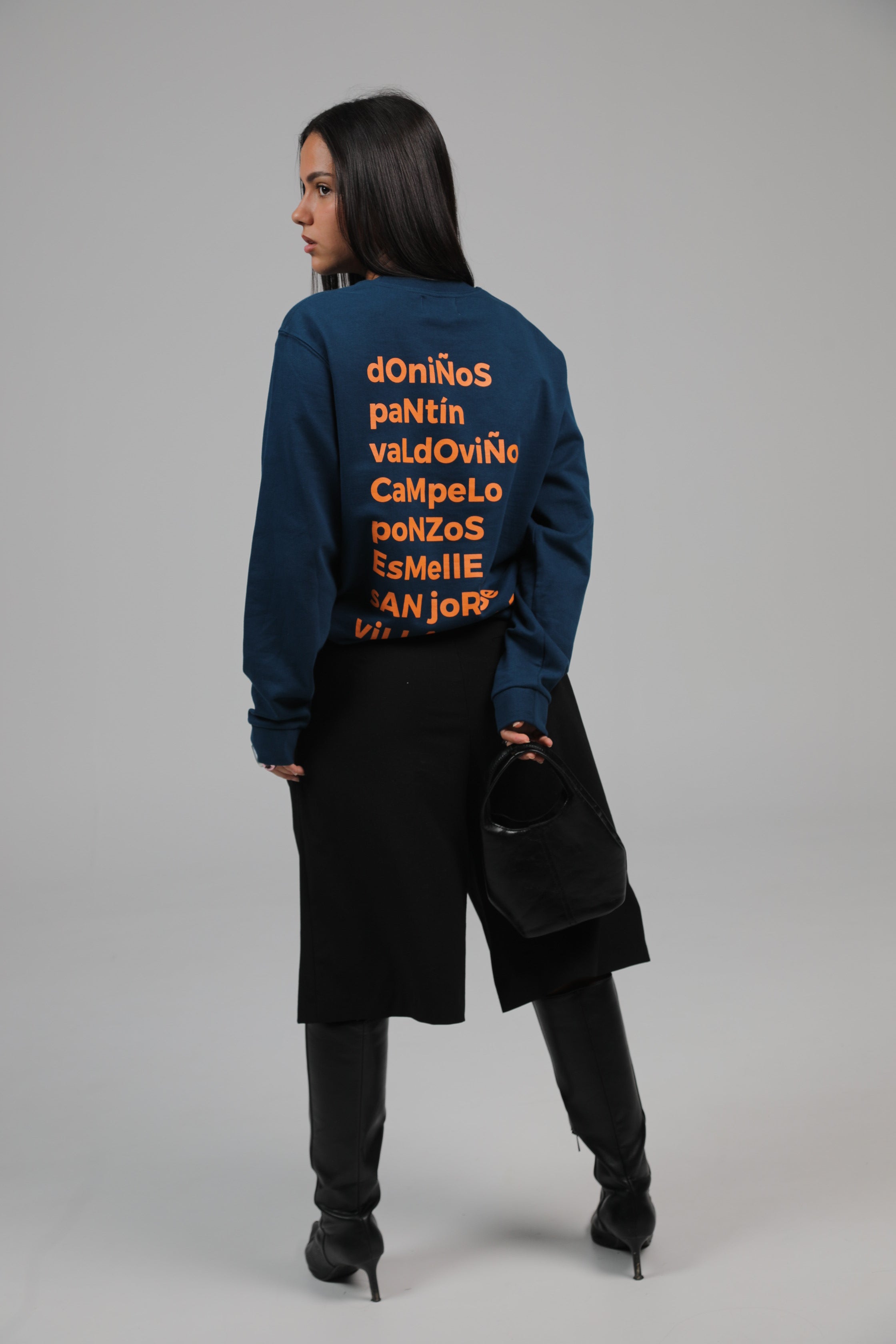 SUDADERA FERROL AZUL/NARANJA